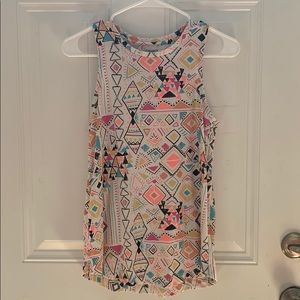 white and multicolor girls tank top